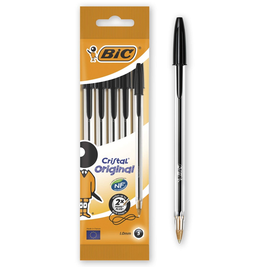 Ball Point Pen Medium Black Bic Cristal