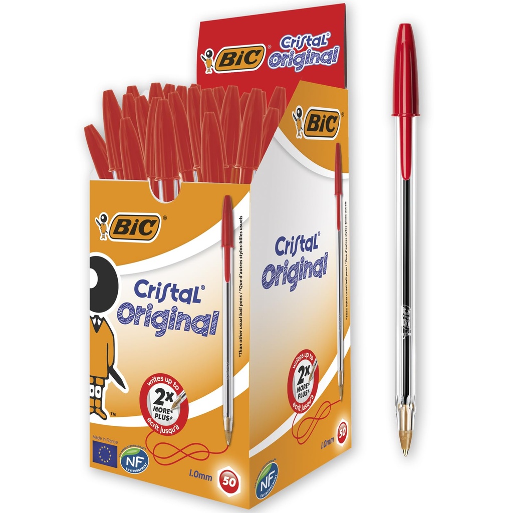 Ball Point Pen Medium Red Bic Cristal