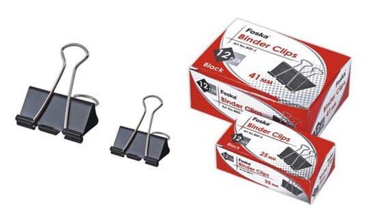 [800-5] Binder Clip 19mm Black Foska