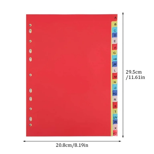 A-Z Index File Divider PVC Assorted Gem A4