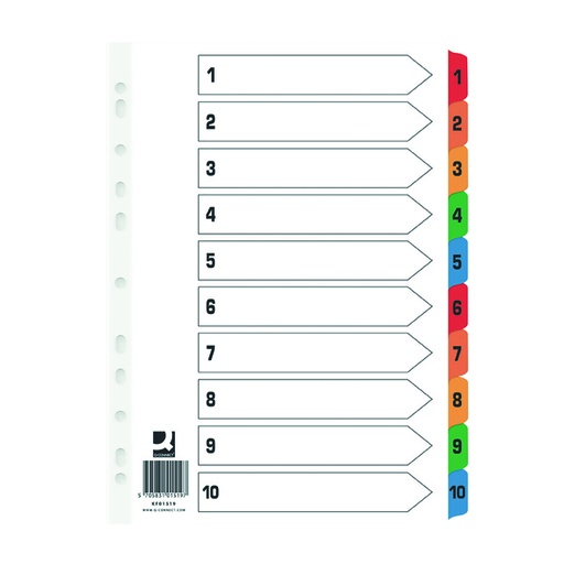 1-10 Index File Divider PVC (Col) A4 Gem